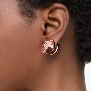 Swarovski NEW NIB pink licent double sided crystal stud  earrings